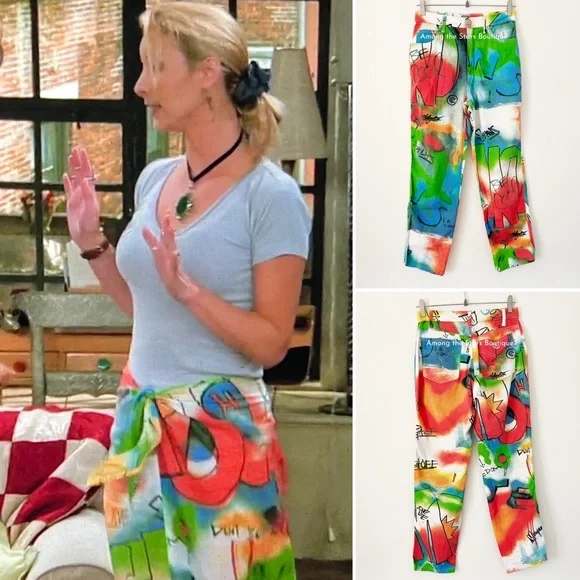 Super Rare Vintage 90s Moschino Graffiti Print Jeans Alt. ASO Phoebe in Friends - Picture 9 of 14